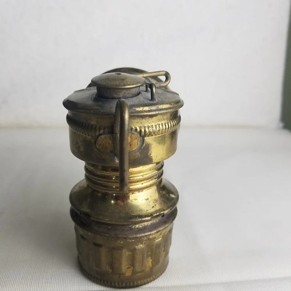 Antique Brass Miner s Lamp Oil Lantern Vintage‎ Industrial Shanklin mfg
